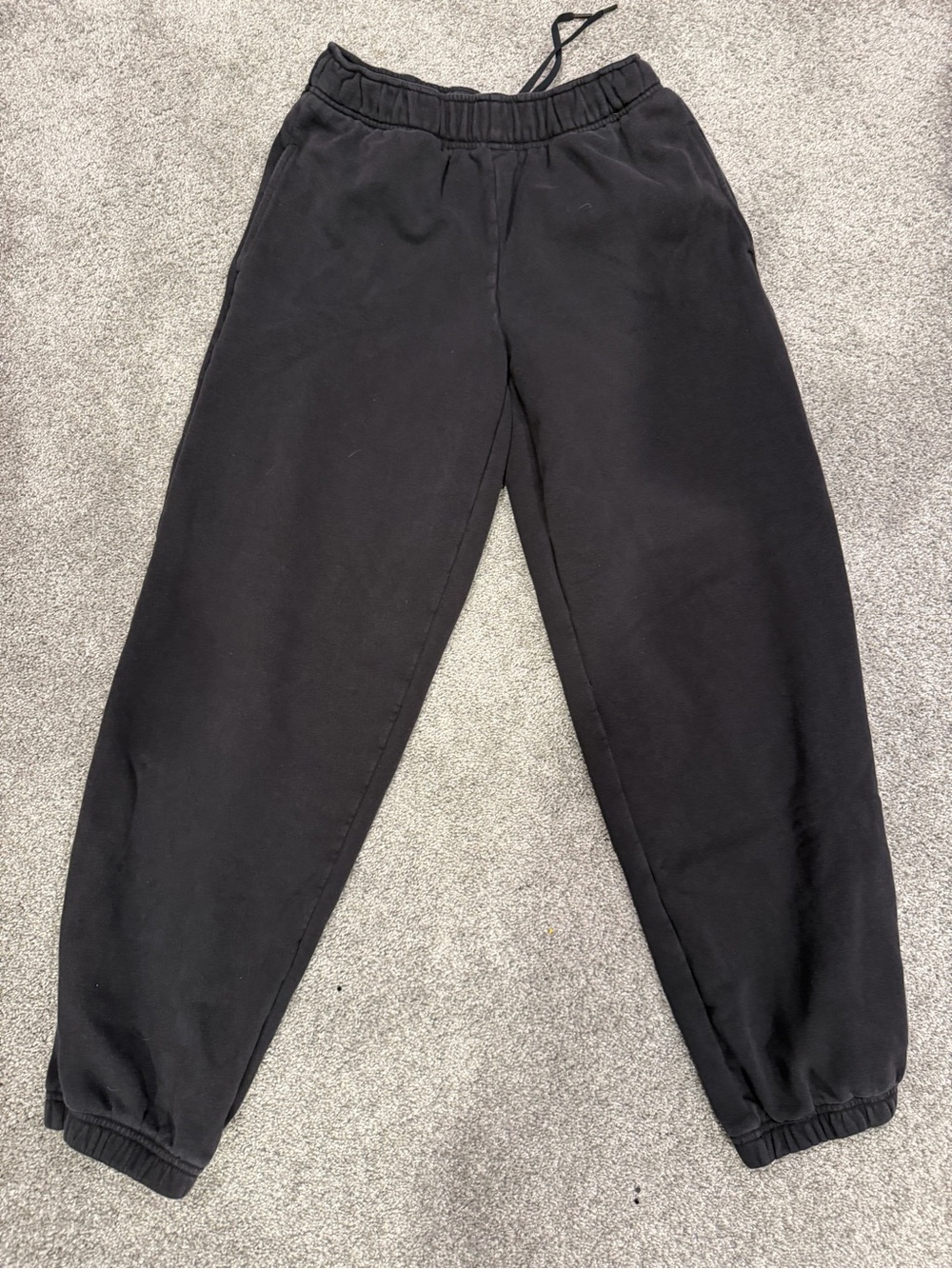 ATHLETA FOREVER FLEECE Black Elastic-Waist Sweatpants WOMENS XS SM. MED